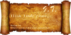 Illik Tibériusz névjegykártya